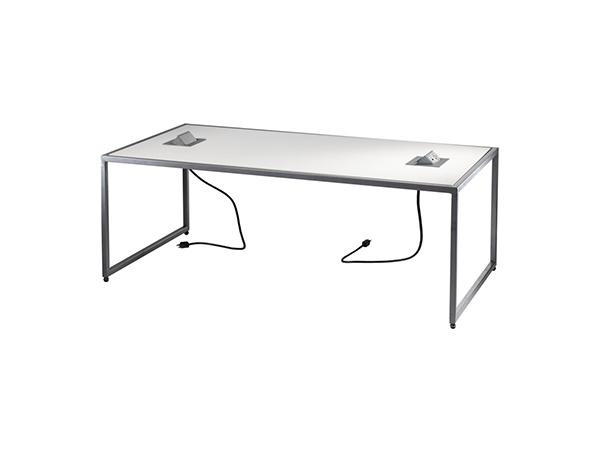Adelaide Powered Cocktail Table, White (CEST-039) -- Trade Show Rental